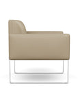 Side view of the SitOnIt Cameo Club Chair in pebble vinyl with chrome Frame. Kansas City Office Design