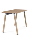 Side view of the SitOnIt Reya Office Desk with Angled Legs. The legs are bamboo with a bamboo top. Kansas City Office Furniture