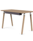 Back view of the SitOnIt Reya Office Desk with Angled Legs. The legs are bamboo with a bamboo top. Kansas City Office Furniture