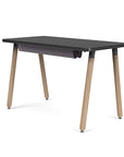 Back view of the SitOnIt Reya Office Desk with Angled Legs. The legs are Bamboo with a black top. Kansas City Office Furniture