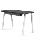 Back view of the SitOnIt Reya Office Desk with Angled Metal Legs. The legs are white with a black top. Kansas City Office Furniture