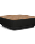 SitonIt Pasea Large Square Ottoman with Black Vinyl Fabric and Uptown Walnut Laminate Top. Kansas City Office Design.