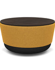SitonIt Pasea Mini Round Ottoman with Gold Fabric and Skyline Walnut Laminate Top. Kansas City Office Design.