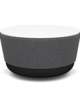 SitonIt Pasea Mini Round Ottoman with Gray Fabric and White Laminate Top. Kansas City Office Design.