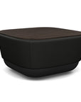 SitonIt Pasea Mini Square Ottoman with Black Vinyl Fabric and Skyline Walnut Laminate Top. Kansas City Office Design.