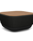 SitonIt Pasea Mini Square Ottoman with Black Vinyl Fabric and Uptown Walnut Laminate Top. Kansas City Office Design.