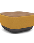 SitonIt Pasea Mini Square Ottoman with Gold Fabric and Uptown Walnut Laminate Top. Kansas City Office Design.
