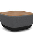 SitonIt Pasea Mini Square Ottoman with Gray Fabric and Uptown Walnut Laminate Top. Kansas City Office Design.