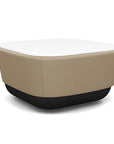 SitonIt Pasea Mini Square Ottoman with Pebble Vinyl Fabric and White Laminate Top. Kansas City Office Design.