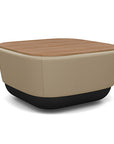 SitonIt Pasea Mini Square Ottoman with Pebble Vinyl Fabric and Uptown Walnut Laminate Top. Kansas City Office Design.