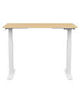 Front view of the SitonIt Switchback Height Adjustable Sit-to-Stand Desk. It has a White base with a 24"D x 48"W Maple top - Kansas City Office Furniture