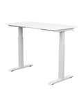 Back view of the SitonIt Switchback Height Adjustable Sit-to-Stand Desk. It has a White base with a 24"D x 48"W White top - Kansas City Office Furniture