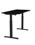 Side view of the SitonIt Switchback Height Adjustable Sit-to-Stand Desk. It has a Black base with a 27"D x 54"W Black top - Kansas City Office Furniture