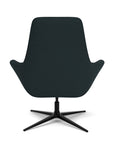 Black View of the Modern Via Astro Lounge chair with a Origin Jet Black cushioned seat and backrest, black base, on a white background, Kansas City Office Design.