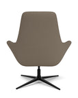 Back View of the Modern Via Astro Lounge chair with a Whisper Antelope cushioned seat and backrest, black base, on a white background, Kansas City Office Design.