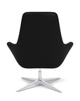Back View of the Modern Via Astro Lounge chair with a Whisper Antelope cushioned seat and backrest, Silver base, on a white background, Kansas City Office Design.