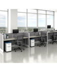 AIS Divi Panel Workstations in corporate office with natural light. Kansas City office furniture.