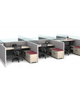 AIS Divi Panel six person Workstations, corporate cubicle system. Kansas City office furniture.