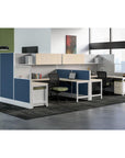 AIS Divi Panel two person Workstations. Back to back U shaped desk setup. Corporate cubicle system. Kansas City office furniture.