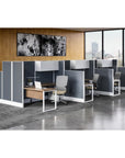 AIS Divi Panel Workstations. City view office with natural light. Corporate cubicle system. Kansas City office furniture.