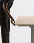 Humanscale eFloat Go 2.0 Sit-Stand Desk with bamboo top and white base – Kansas City Office Design