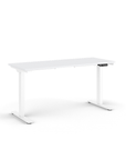 Side view of the Humanscale eFloat Go 2.0 Sit-Stand Desk with white top and white base – Kansas City Office Design