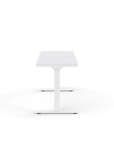 Side view of the Humanscale eFloat Go 2.0 Sit-Stand Desk with white top and white base – Kansas City Office Design