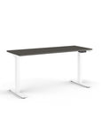 Side view of the Humanscale eFloat Go 2.0 Sit-Stand Desk with grey top and white base – Kansas City Office Design