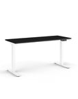 Side view of the Humanscale eFloat Go 2.0 Sit-Stand Desk with black top and white base – Kansas City Office Design