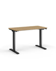 Side view of the Humanscale eFloat Go 2.0 Sit-Stand Desk with bamboo top and black base – Kansas City Office Design