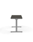 Side view of the Humanscale eFloat Go 2.0 Sit-Stand Desk with grey top and silver base – Kansas City Office Design