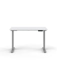 Humanscale eFloat Go 2.0 Sit-Stand Desk with white top and silver base – Kansas City Office Design