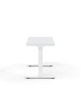Side view of the Humanscale eFloat Go 2.0 Sit-Stand Desk with white top and white base – Kansas City Office Design