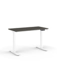 Side view of the Humanscale eFloat Go 2.0 Sit-Stand Desk with grey top and white base – Kansas City Office Design