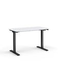 Side view of the Humanscale eFloat Go 2.0 Sit-Stand Desk with white top and black base – Kansas City Office Design