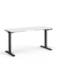 Side view of the Humanscale eFloat Go 2.0 Sit-Stand Desk with white top and black base – Kansas City Office Design