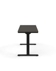 Side view of the Humanscale eFloat Go 2.0 Sit-Stand Desk with grey top and black base – Kansas City Office Design