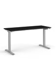 Side view of the Humanscale eFloat Go 2.0 Sit-Stand Desk with black top and silver base – Kansas City Office Design