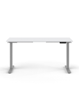 Humanscale eFloat Go 2.0 Sit-Stand Desk with white top and silver base – Kansas City Office Design