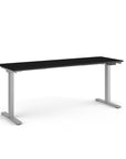 Side view of the Humanscale eFloat Go 2.0 Sit-Stand Desk with black top and silver base – Kansas City Office Design