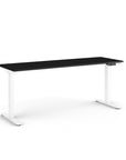 Side view of the Humanscale eFloat Go 2.0 Sit-Stand Desk with black top and white base – Kansas City Office Design