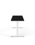 Side view of the Humanscale eFloat Go 2.0 Sit-Stand Desk with black top and white base – Kansas City Office Design