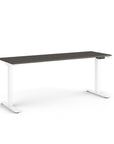 Side view of the Humanscale eFloat Go 2.0 Sit-Stand Desk with grey top and white base – Kansas City Office Design