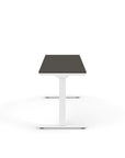 Side view of the Humanscale eFloat Go 2.0 Sit-Stand Desk with grey top and white base – Kansas City Office Design