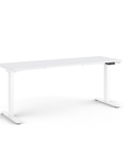 Side view of the Humanscale eFloat Go 2.0 Sit-Stand Desk with white top and white base – Kansas City Office Design