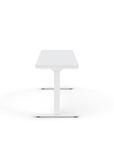 Side view of the Humanscale eFloat Go 2.0 Sit-Stand Desk with white top and white base – Kansas City Office Design