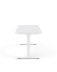 Side view of the Humanscale eFloat Go 2.0 Sit-Stand Desk with white top and white base – Kansas City Office Design