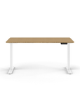 Humanscale eFloat Go 2.0 Sit-Stand Desk with bamboo top and white base – Kansas City Office Design