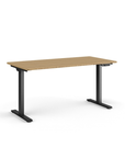 Side view of the Humanscale eFloat Go 2.0 Sit-Stand Desk with bamboo top and black base – Kansas City Office Design