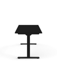 Side view of the Humanscale eFloat Go 2.0 Sit-Stand Desk with black top and black base – Kansas City Office Design